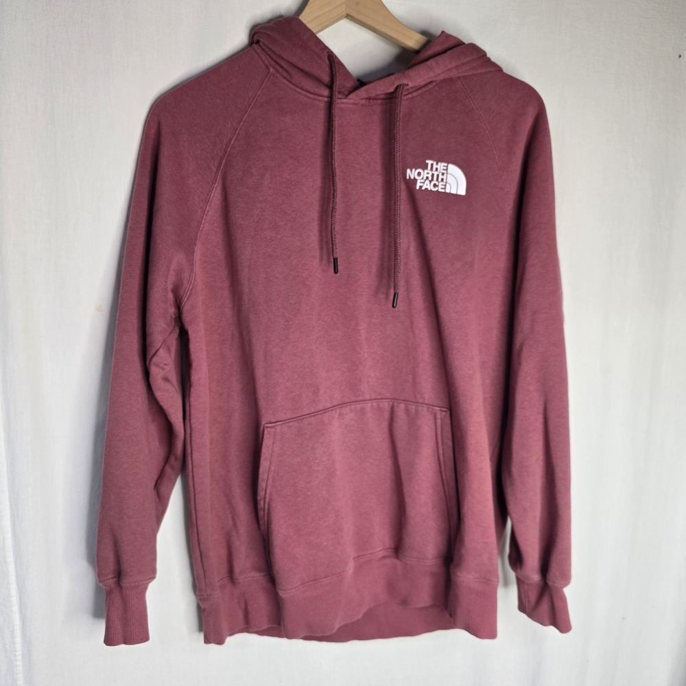 The North Face Red Box Logo Hoodie Womens L Rose Pink Cotton Blend Gorpcore